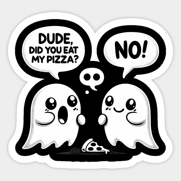 Funny Pizza Ghost Saying Sticker by logiamerch